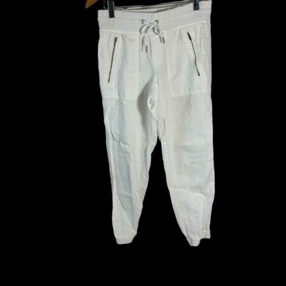 Athleta Cabo  White Linen Pants Sz 2P - Picture 2 of 9